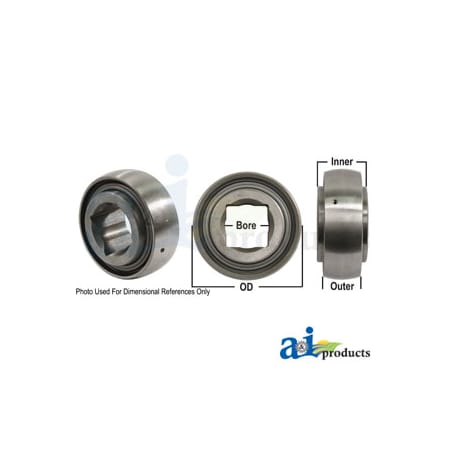 A & I Products Disc Bearing; Spherical, Square Bore, Re-Lubricatable 6.5" x6" x2" A-GW214PPB4-I